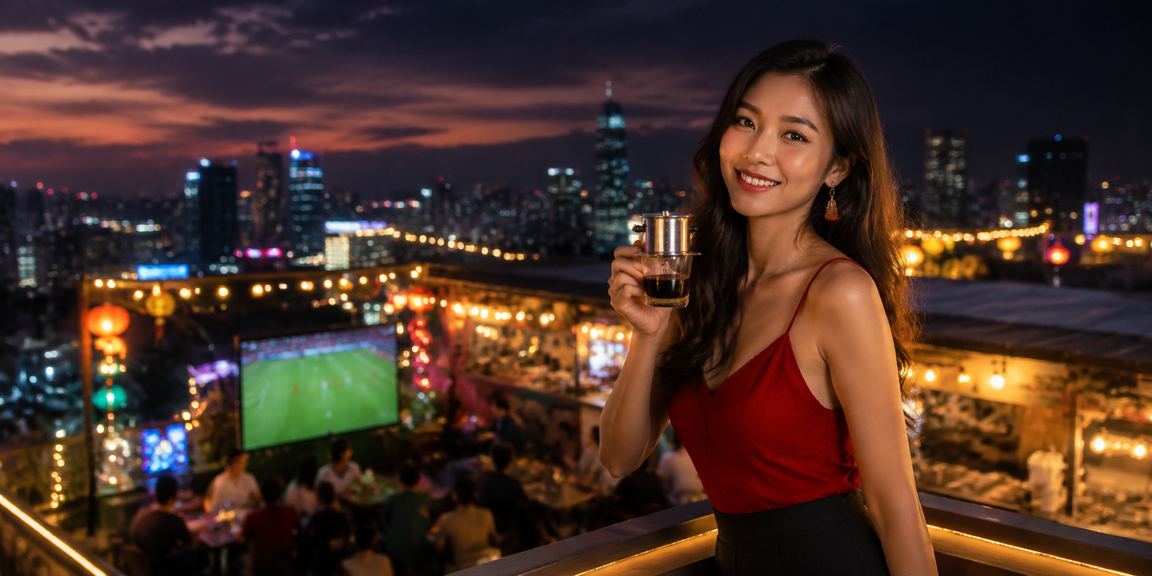 Người hâm mộ bóng đá tại Mũi Né theo dõi kèo cược vtc9 bên ly cà phê sáng